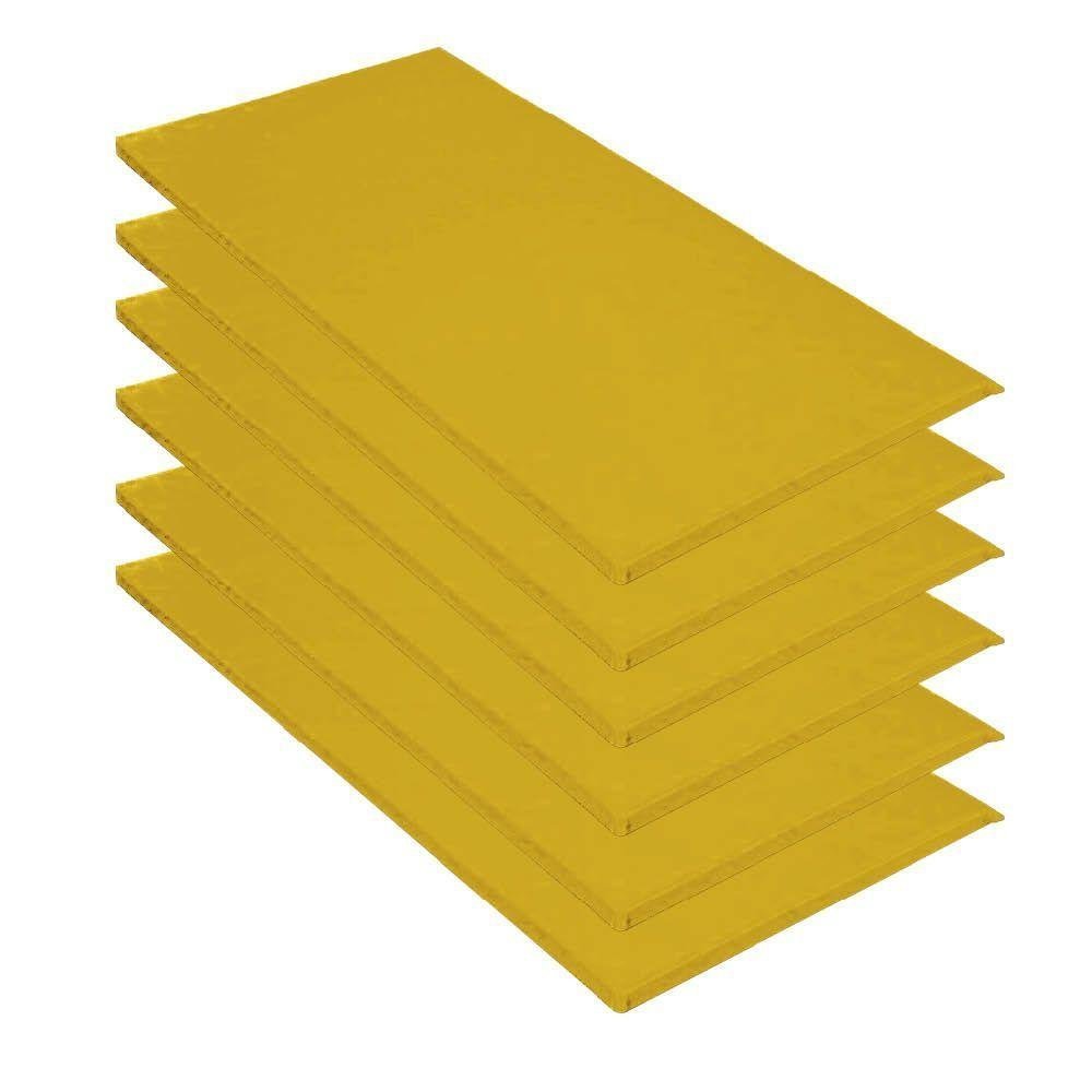 Kit 06 Colchonete Slim 95x59cm Solteiro Sintético Amarelo - 1