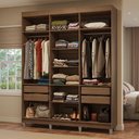 Ver imagem 1 de Guarda-roupa Closet com Pés 4 Gavetas 180cm Rustic Venus Madesa