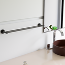 Ver imagem 3 de Toalheiro Duplo para Banheiro Preto Fosco Atenas Grego Metal 65cm