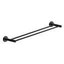 Ver imagem 1 de Toalheiro Duplo para Banheiro Preto Fosco Atenas Grego Metal 65cm