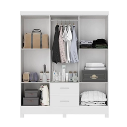 Guarda Roupa Lotus 6 P 2 G C/ Pes Cor: Branco - San Marino - 8007 - 2