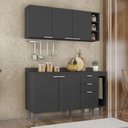 Ver imagem 2 de Armário de Cozinha com Tampo Cp08 140cm Pérola Preto Z34 - Mpozenato