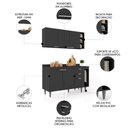 Ver imagem 3 de Armário de Cozinha com Tampo Cp08 140cm Pérola Preto Z34 - Mpozenato