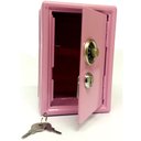Ver imagem 3 de Mini Cofre Mecânico Dinheiro Joias Rosa Segredo Chaves