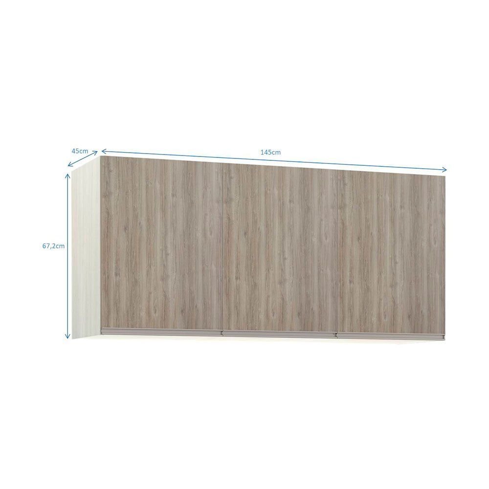 Maleiro Ponte Casal Luciane 3 Portas Prime Plus 145 Cm - 3