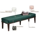 Ver imagem 3 de Recamier Decorativo 160cm Martínez Veludo Pés Madeira Verde/Imbúia - Gran Belo