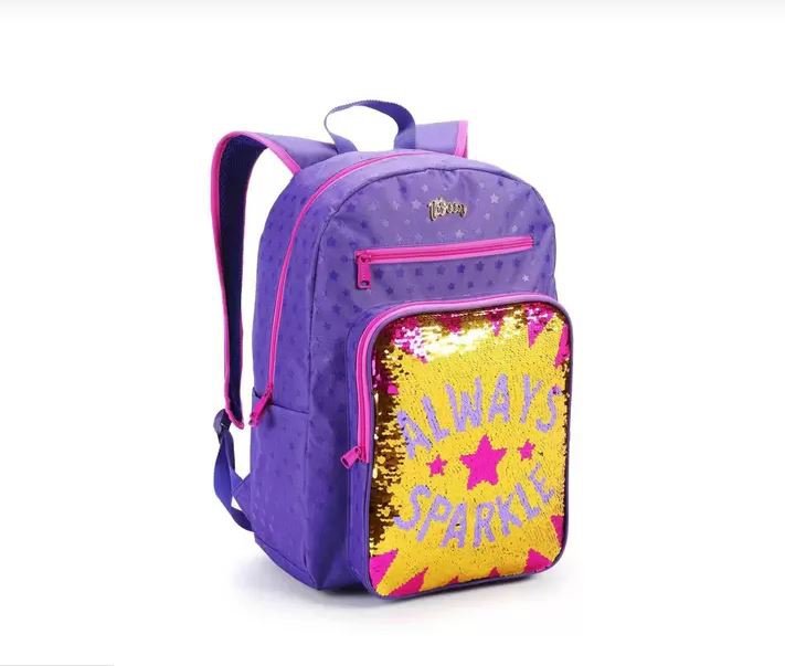 Mochila 17,5 Lantejoulas Roxa Seanite Tween - 1