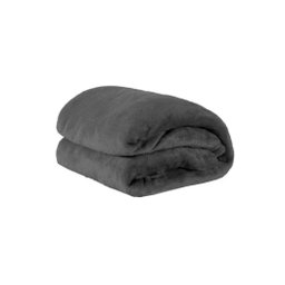 Manta Microfibra Aconchego Cinza Escuro - 1