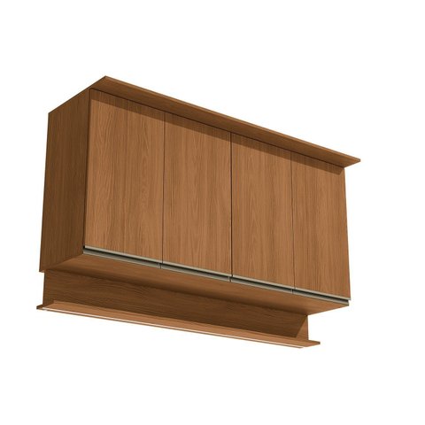 Armário Aéreo 4 Portas 165cm com LED Fita Linha Liga Modulado