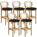 Ver imagem 1 de Kit 05 Banquetas Altas para Cozinha Bancada Sala Tela Betta Fixa L02 Bouclê Preto - Lyam