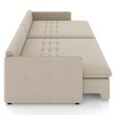 Ver imagem 7 de Sofá Cama Retrátil para Sala de Estar 214cm Una K01 Veludo Bege - Lyam Decor