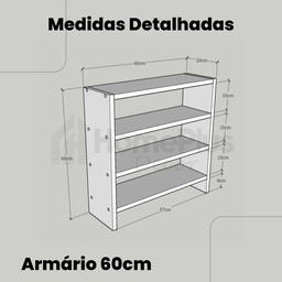 Sapateira Branco Mdf Chão 60cm Sapatos Organização Casa - 5
