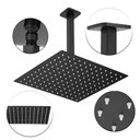 Ver imagem 2 de Ducha Chuveiro Slim Preto Quadrado Metal 20x20 Braço De Teto