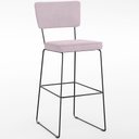 Ver imagem 3 de Kit 04 Banquetas Alta para Cozinha Sala de Jantar Base em Aço Allana L02 Suede Rosê - Lyam Decor