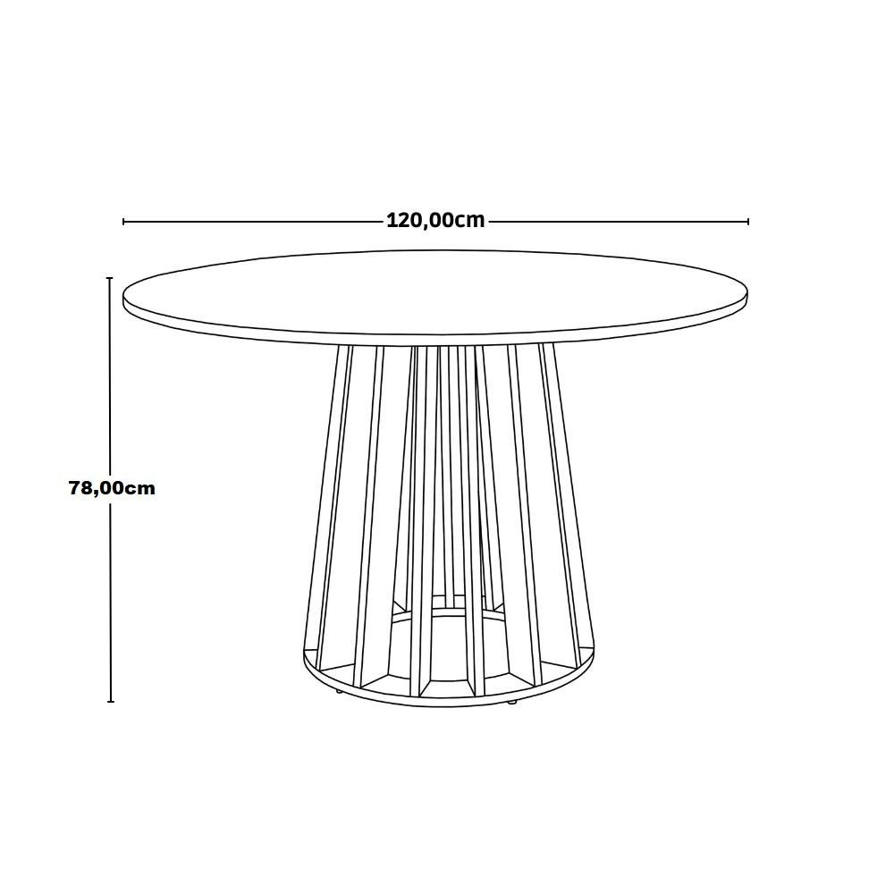 Mesa de Jantar Redonda Talia 120cm - Branca - 2