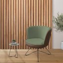 Ver imagem 6 de Poltrona Decorativa Chiara Base Orby Corano Marrom/Poliéster Verde Claro - Nexta Casa