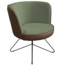 Ver imagem 1 de Poltrona Decorativa Chiara Base Orby Corano Marrom/Poliéster Verde Claro - Nexta Casa