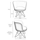 Ver imagem 5 de Poltrona Decorativa Chiara Base Orby Corano Marrom/Poliéster Verde Claro - Nexta Casa