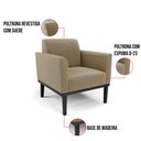 Ver imagem 6 de Kit 2 Poltronas Base de Madeira Fixa Preto Marisa Suede D03 - D’Rossi Marrom Rato
