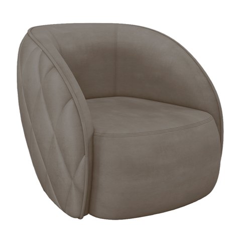 Poltrona Decorativa Clarke Veludo Bege - Gran Belo