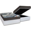 Ver imagem 1 de Cama Box Baú Casal: Colchão Molas Ensacadas Ortobom SuperPocket Fort Tech ISO + Base CRC Courano Whi