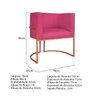 Kit 02 Poltronas Decorativas Luna Base de Ferro Bronze Suede Doce Sonho Móveis Pink - 3