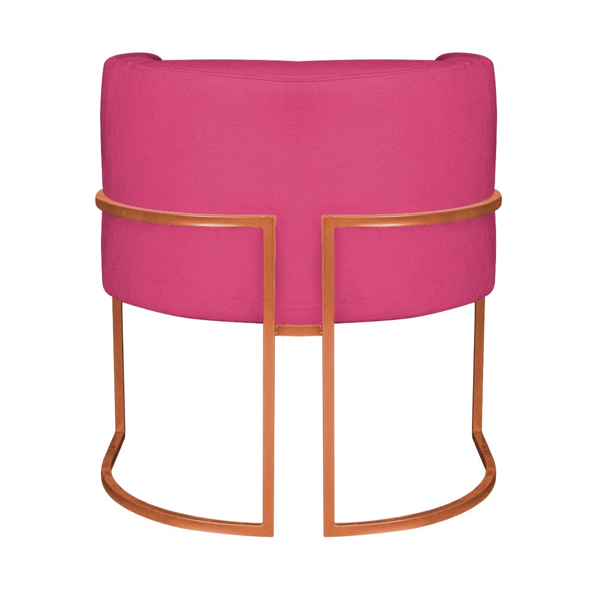 Kit 02 Poltronas Decorativas Luna Base de Ferro Bronze Suede Doce Sonho Móveis Pink - 8