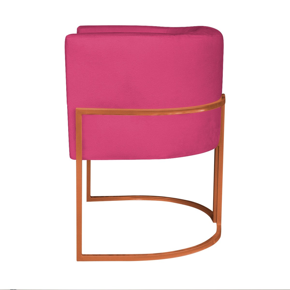 Kit 02 Poltronas Decorativas Luna Base de Ferro Bronze Suede Doce Sonho Móveis Pink - 7