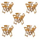 Ver imagem 1 de Kit 5 Jogos de Mesa Bistrô de Madeira Dobrável com 3 Banquetas - Mel