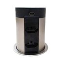 Ver imagem 1 de Torre de Embutir 04 Tomadas 20a 02 Usb e Carregador por Indução Power Plug Hafele Hafele