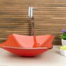 Kit Banheiro Cuba De Vidro Retrô Cores Especiais 33 Cm + Torneira Link + Válvula Cor Laranja - 2