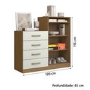 Ver imagem 3 de Cômoda 4 Gavetas 2 Portas com Sapateira Organizadora Londres Aramóveis