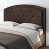 Cabeceira De Cama Casal Capitonê Tradicional Suede Marrom Ilha Bela Framar - 1