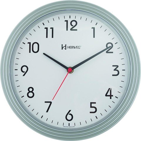 Relógio de Parede Herweg 6633 28cm Prata
