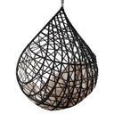 Ver imagem 4 de Cadeira Balanço Ninho Suspenso Gota Tramado C- Almofada Acesse Móveis Preto C- Branco Gelo