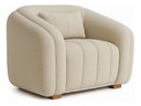 Ver imagem 3 de Poltrona Lilian Decorativa Luxo Recepção Sala Linho Cinza:bege/liso