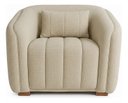 Ver imagem 2 de Poltrona Lilian Decorativa Luxo Recepção Sala Linho Cinza:bege/liso