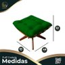 2 Poltronas Decorativas Costela Giratória Com Puff Base Madeira Assento Veludo Verde - Folk Mó - 6