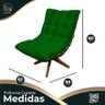 2 Poltronas Decorativas Costela Giratória Com Puff Base Madeira Assento Veludo Verde - Folk Mó - 5