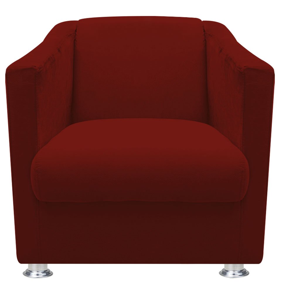 Kit 3 Poltrona Cadeira Decorativa Escritório Tilla Suede Vermelho - 2