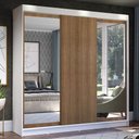 Ver imagem 1 de Guarda-Roupa Casal Madesa Istambul 3 Portas de Correr com Espelhos 3 Gavetas Branco/Rustic Cor:Branc