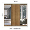 Ver imagem 3 de Guarda-Roupa Casal Madesa Istambul 3 Portas de Correr com Espelhos 3 Gavetas Branco/Rustic Cor:Branc