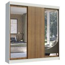 Ver imagem 2 de Guarda-Roupa Casal Madesa Istambul 3 Portas de Correr com Espelhos 3 Gavetas Branco/Rustic Cor:Branc