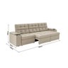 Sofá Confort Premium 2,30m Assento Retrátil/reclinável Porta Copos e Usb Suede Areia - Xflex - 2
