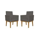 Ver imagem 1 de Kit 02 Poltronas Decorativa Reforçada Oferta Courino Balaqui Cor:cinza