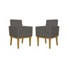 Kit 02 Poltronas Decorativa Reforçada Oferta Courino Balaqui Cor:cinza - 1