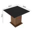 Ver imagem 2 de Mesa Madesa Quadrada Tampo de Madeira 5363 Rustic/Preto Cor:Rustic/Preto