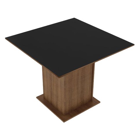 Mesa Madesa Quadrada Tampo de Madeira 5363 Rustic/Preto Cor:Rustic/Preto