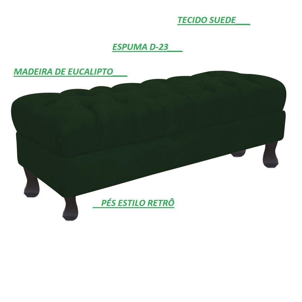 Puff Decorativo Retro Luiz Xv com Baú Verde 1,2 para Closet - 2
