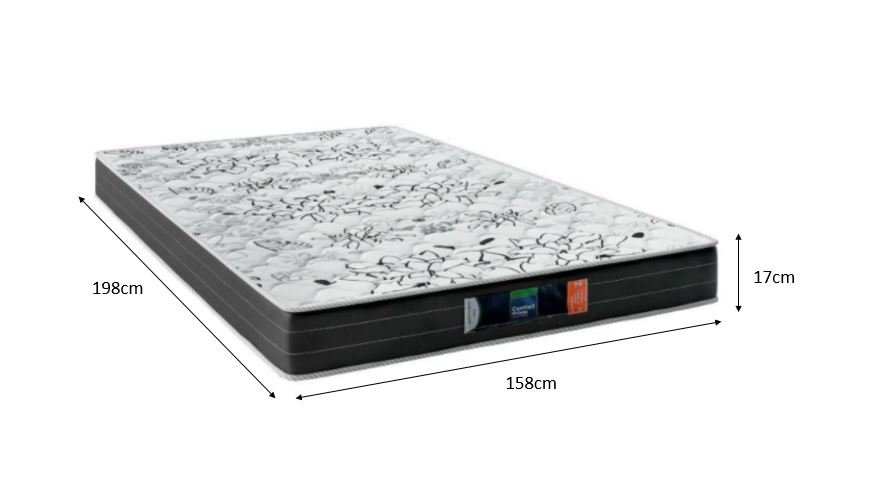 Base Box Queen - Tecido Sintético Marrom com Colchão Extra Firme D28 - Suporta 80Kg - 6